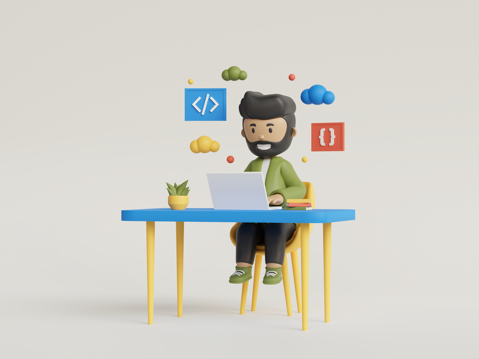 3d male character developing web